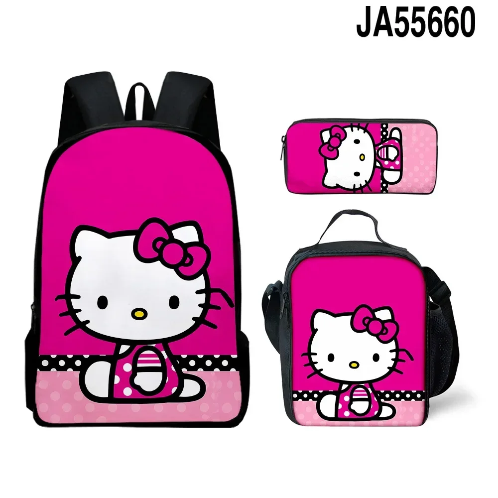 Plecak sportowy Hello Kitty Hello Kitty Plecak Torba na lunch Piórnik Tornister szkolny Kawaii Tornister z kreskówek Mochila