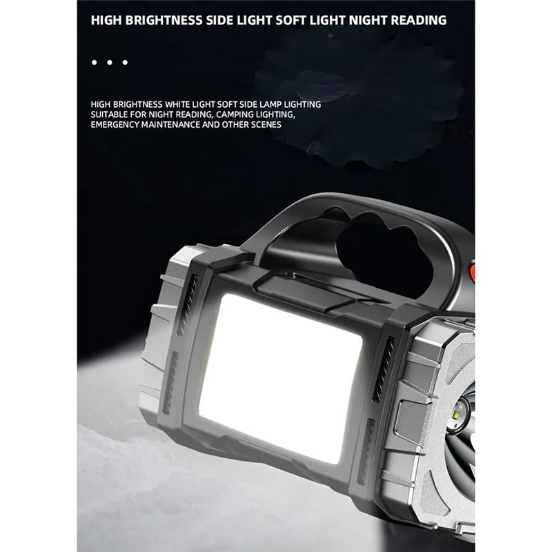 

A06T-Portable Solar Energy Flashlight USB Rechargeable Waterproof Handheld Lantern LED Flashlights for Outdoor Camping