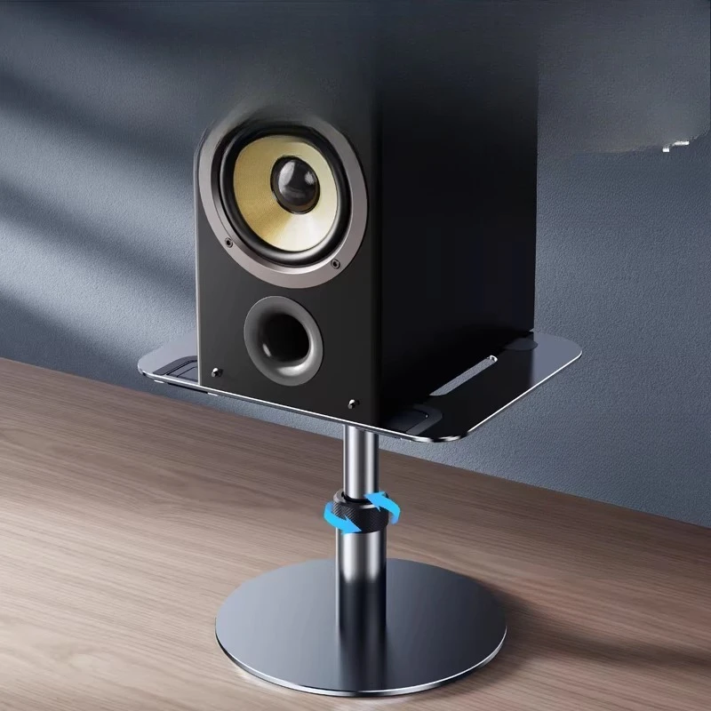 Studio Monitor Stands, Height Adjustable Desktop Speaker Riser with Shockproof Foam, All Metal Heavy Stand for Computer Speakers