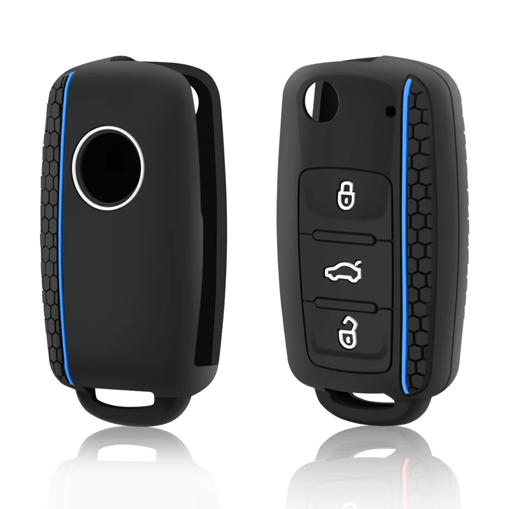 Silicone Car Key Case Keys Full Cover Protection Shell Bag for VW Volkswagen Polo Tiguan Passat Golf Jetta Lavida Skoda Octavia