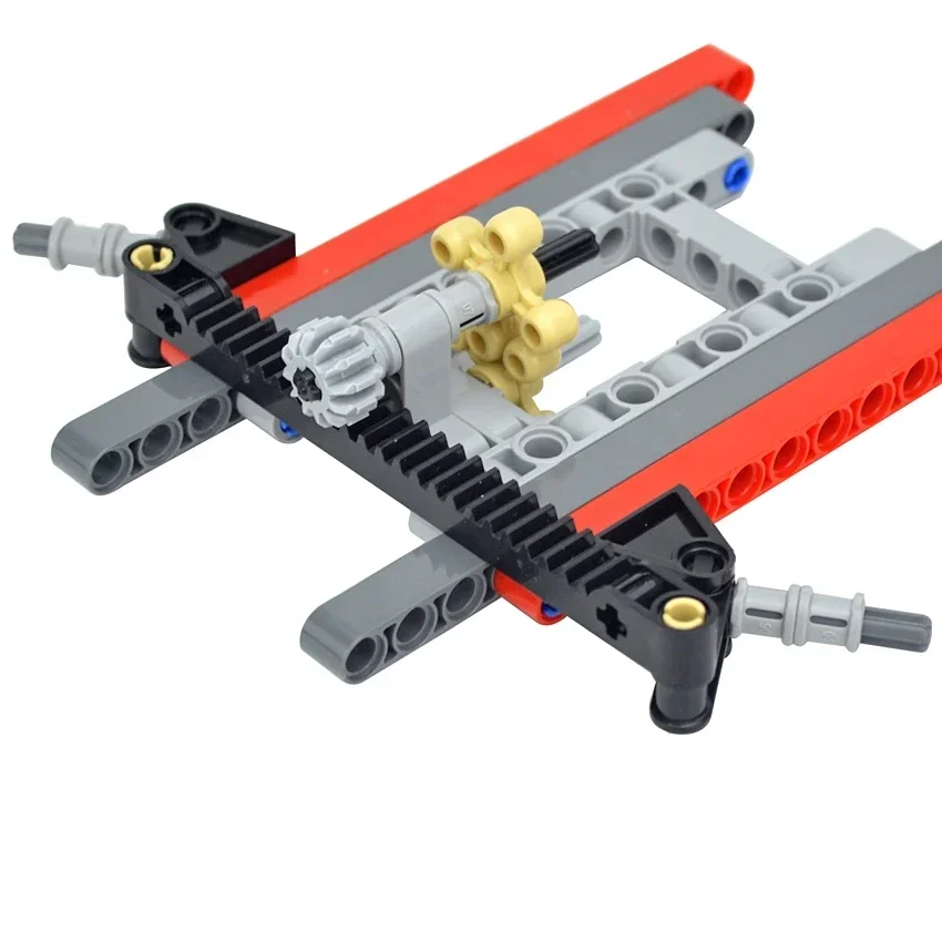 MOC Building Blocks Technical Car Front Suspension Steering System Parts Set DIY Bricks Car Truck PF Servo Motor Tire Leduo