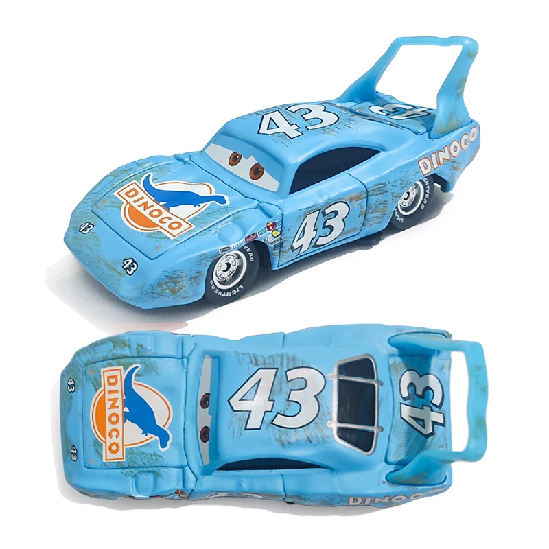 Modèle de voiture Disney Pixar Cars King Anime Model 43 Strip Weathers Dinoco, jouets pour enfants 1:55, moulage sous pression en métal, cadeaux d'anniversaire