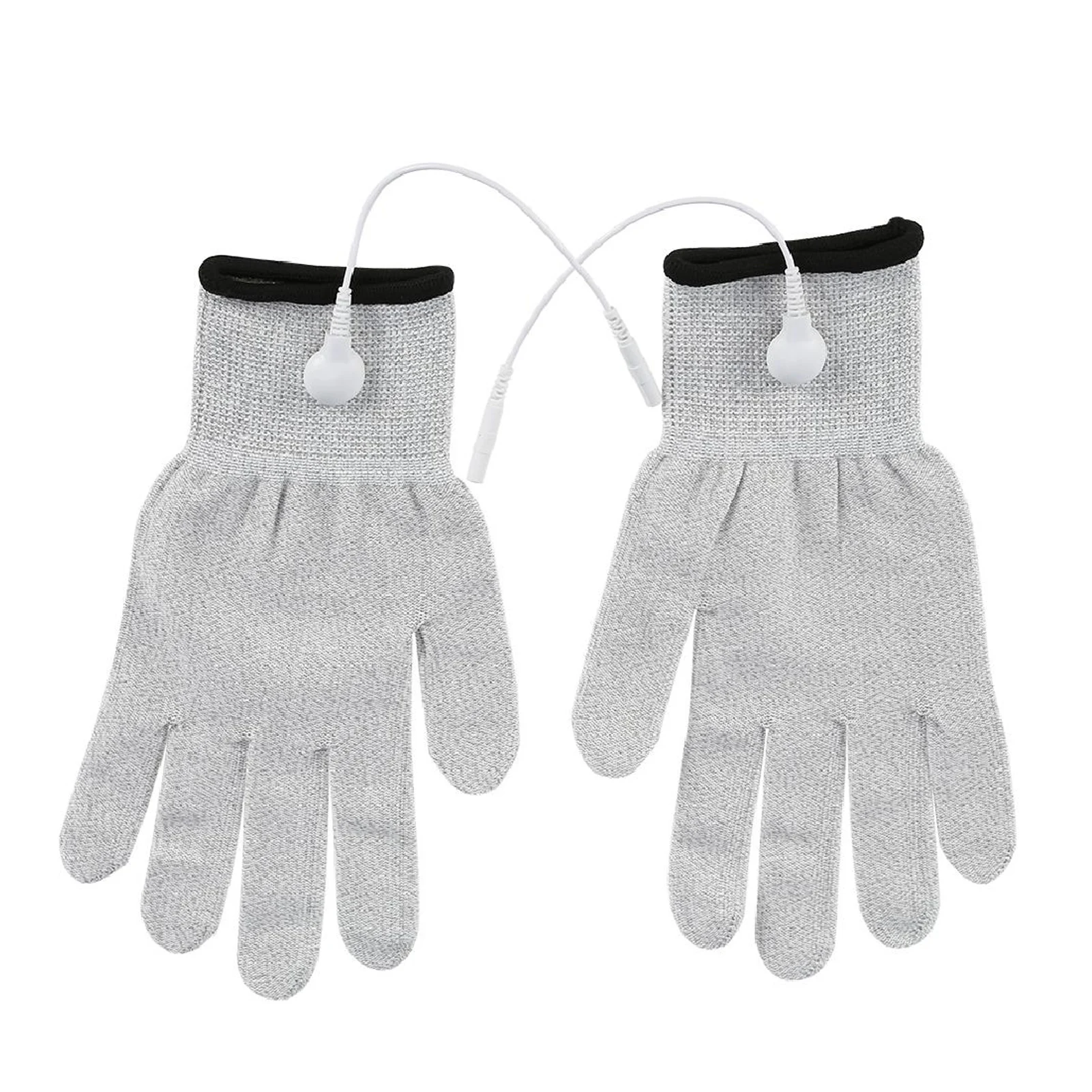 1 Pair Tens Machine Conductive Electrode Massage Gloves Electrotherapy Lead Wires (M)