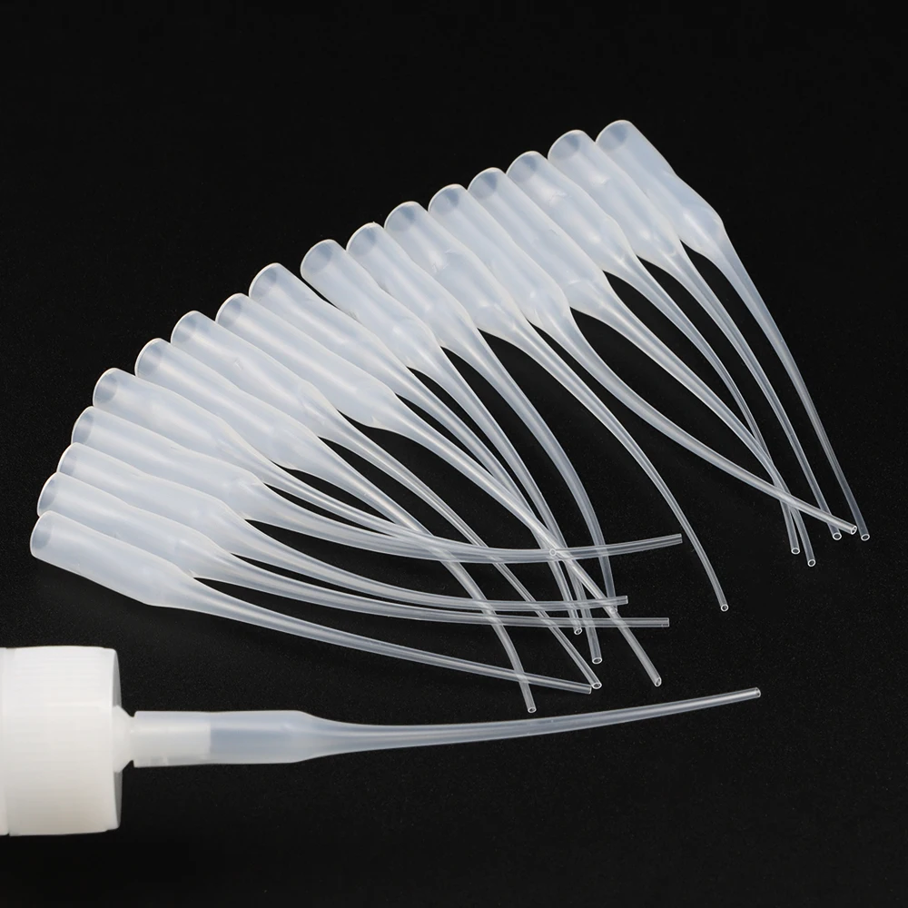 

100/200pcs Glue Tips Plastic Glue Bottle Tips Glue Extender Precision Applicator for Crafting, Arts, Lab Dispensing