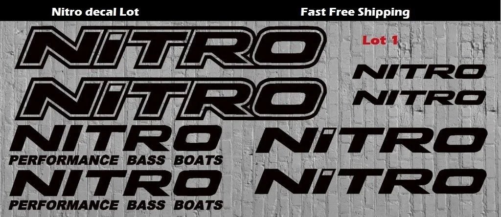 For 1Set Nitro Boats Stickers Decal Lot Set Bass Boat Tackle Box Swim Bait  Daiwa Car Styling