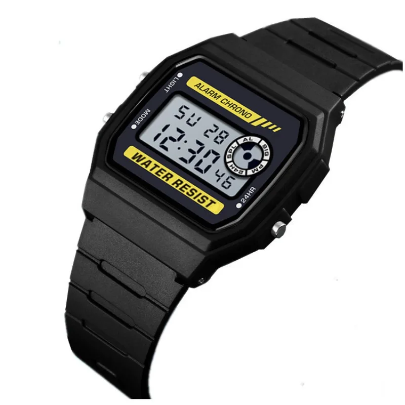 Women's Square Multi Functional Digital Timing Outdoor Sports Watch Cold Light Electronic Watch view 3