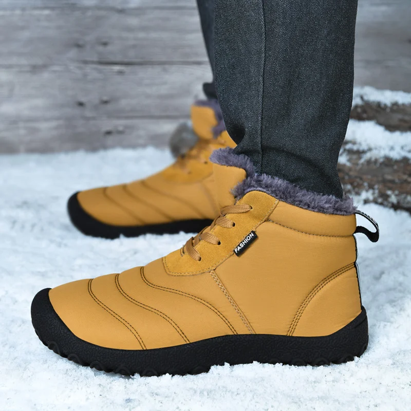 

Winter Men's Large Size Snow Boots Plus Velvet Thickened Warm Cotton Boots Comfortable Cold-proof Outdoor Sports Leisure Shoes