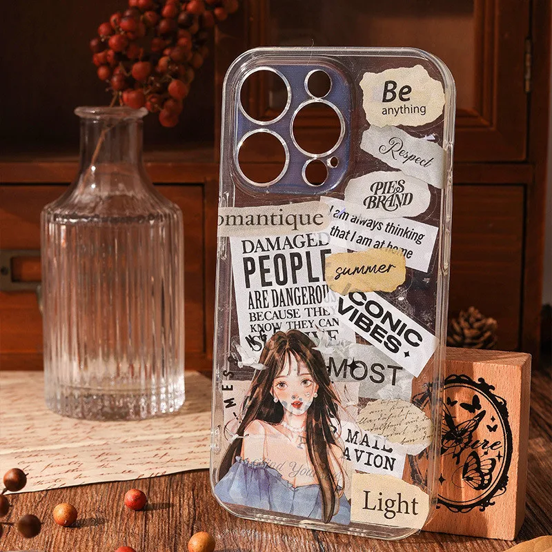 6 Sheets PET English Phrases Stickers DIY Diary Decoration Sticker Album Scrapbook Junk Journal Aesthetics Sticker