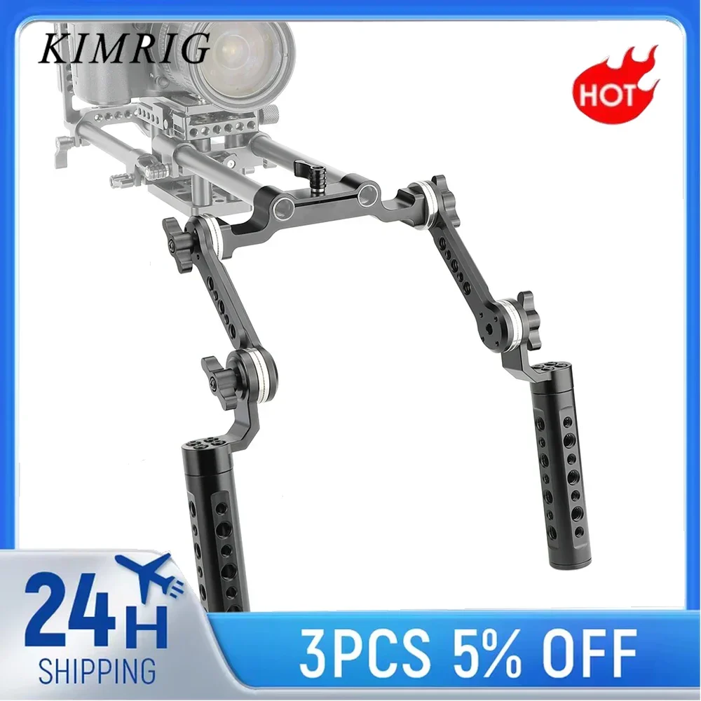 

KIMRIG Aluminum Cheese Handgrip Rig With Strengthening ARRI Rosette Magic Arm & 15mm Rod Clamp For Dslr Shoulder Mount Rig