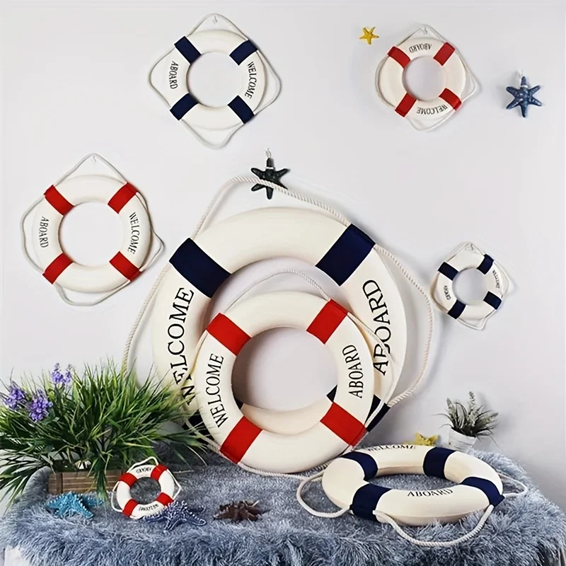 Hanging Round Decorative Lifebuoy For Wall Decoration Home Living Room Party Marine Beach Wedding Wall Hanging Lifebuoy Decors