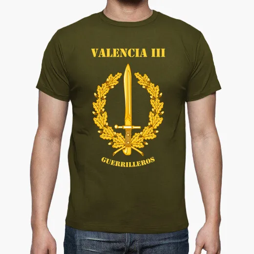 Spanish Legion GOE 3 Valencia Guerrilleros Emblem T-Shirt. Summer Cotton O-neck Men\'s Short Sleeve T-Shirt New S-3XL