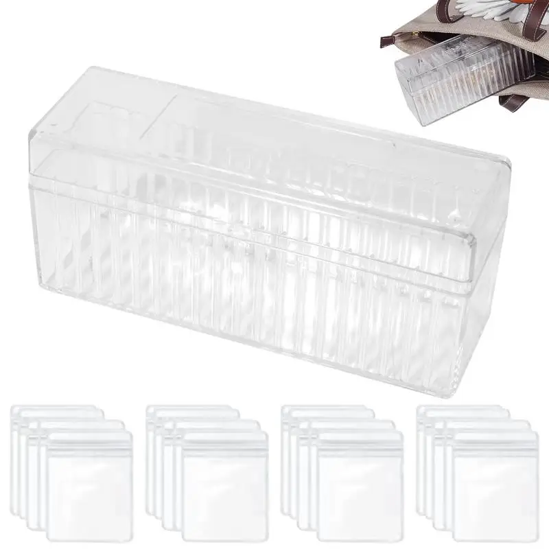 

Acrylic Jewelry Organizer Portable Anti-Rust Jewelry Bags Clear Jewelry Box With 20 Anti Oxidation Bags For home Accessories