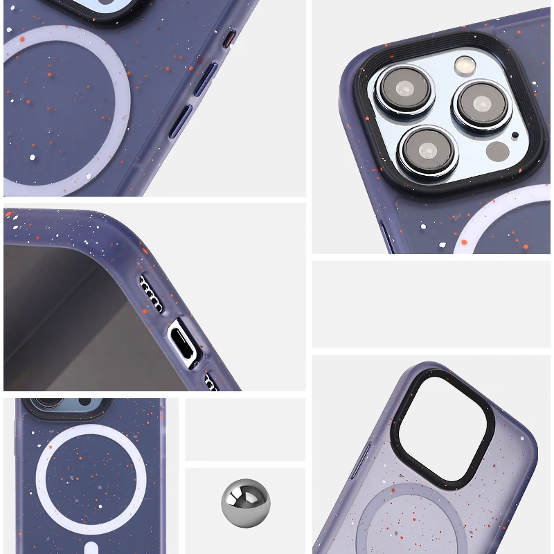 For iPhone 15 Pro Max Case Magnetic Painted Matte Anti-Fingerprint Back Cover Support Wireless Charging Shell for iPhone 15 Pro