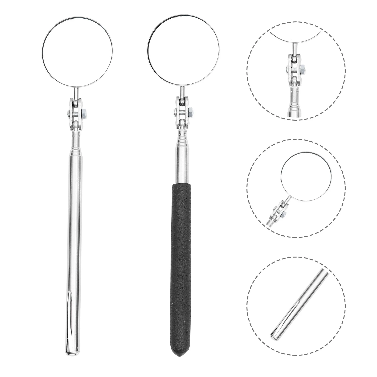 

2Pcs Eyelash Check Mirror Portable Anti-Slip Handle for Eyelash Grafting Makeup Tool Large View Beauty Folding Mirror