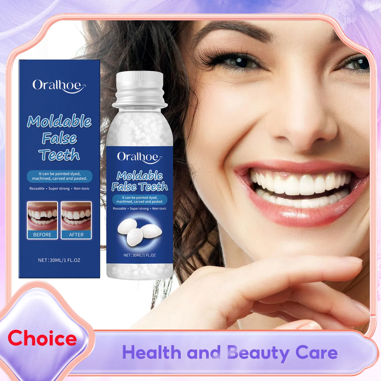 Moldable False Teeth Solid Glue Fixing Missing Broken Teeth DIY Halloween Denture Adhesive Temporary Resin Fake Teeth Repair Kit