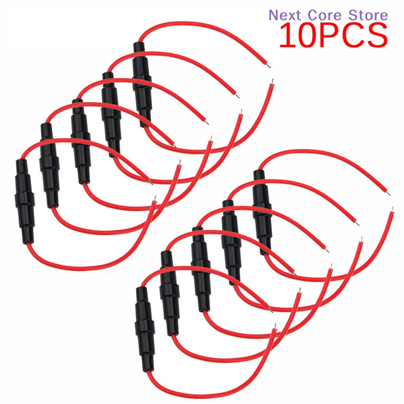 [NC]10 PCS 5x20mm Fuse Holder Case In-Line Screw Type With Wire Cable Stock[NC]