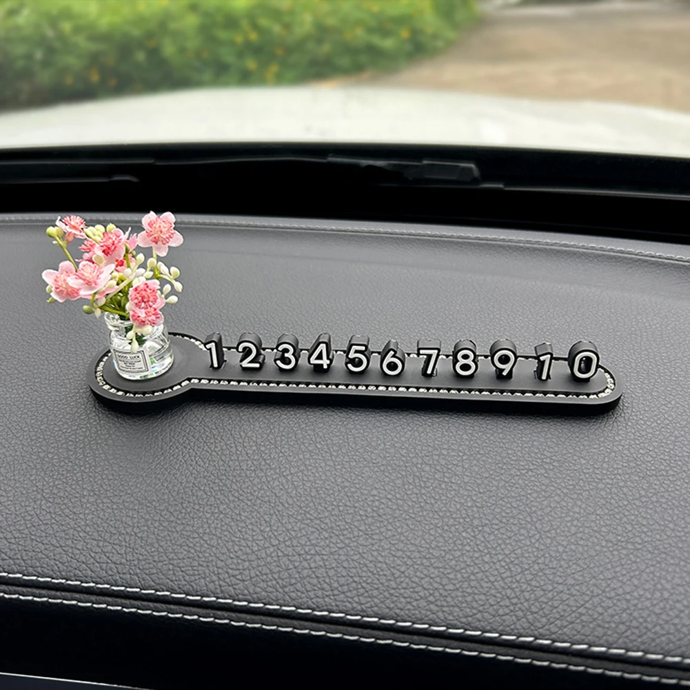 Multifunctional Sign Parking Card Deformation Resistant Flower Design Heat Resistant Silicone Material Yellow Jasmine