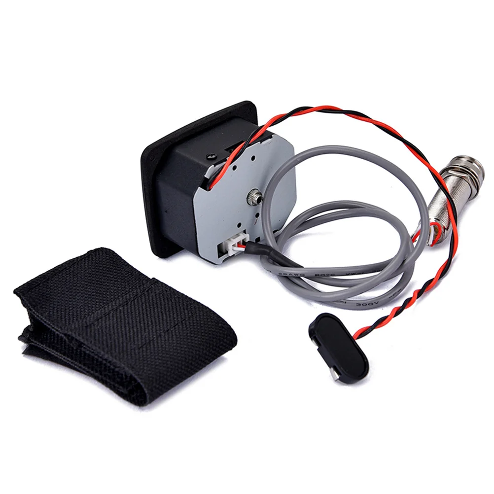 

Preamp Piezo Pickup 3 Bands Eq Equalizer Acoustic Guitar Parts Accessories LCD Display Metronome Volume Control Black