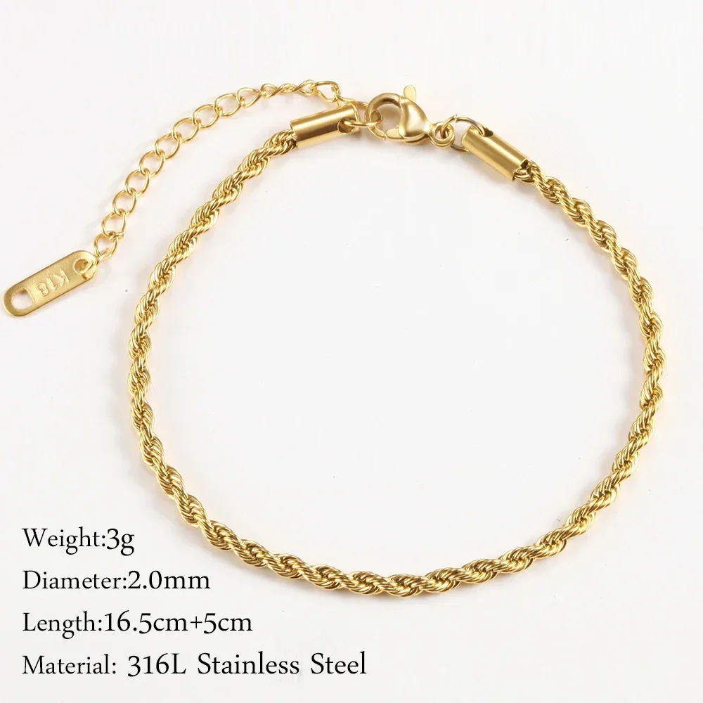 Fashionable and versatile style stainless steel bracelet women's plain chain gold color· jewelry 2024 wholesale direct sales