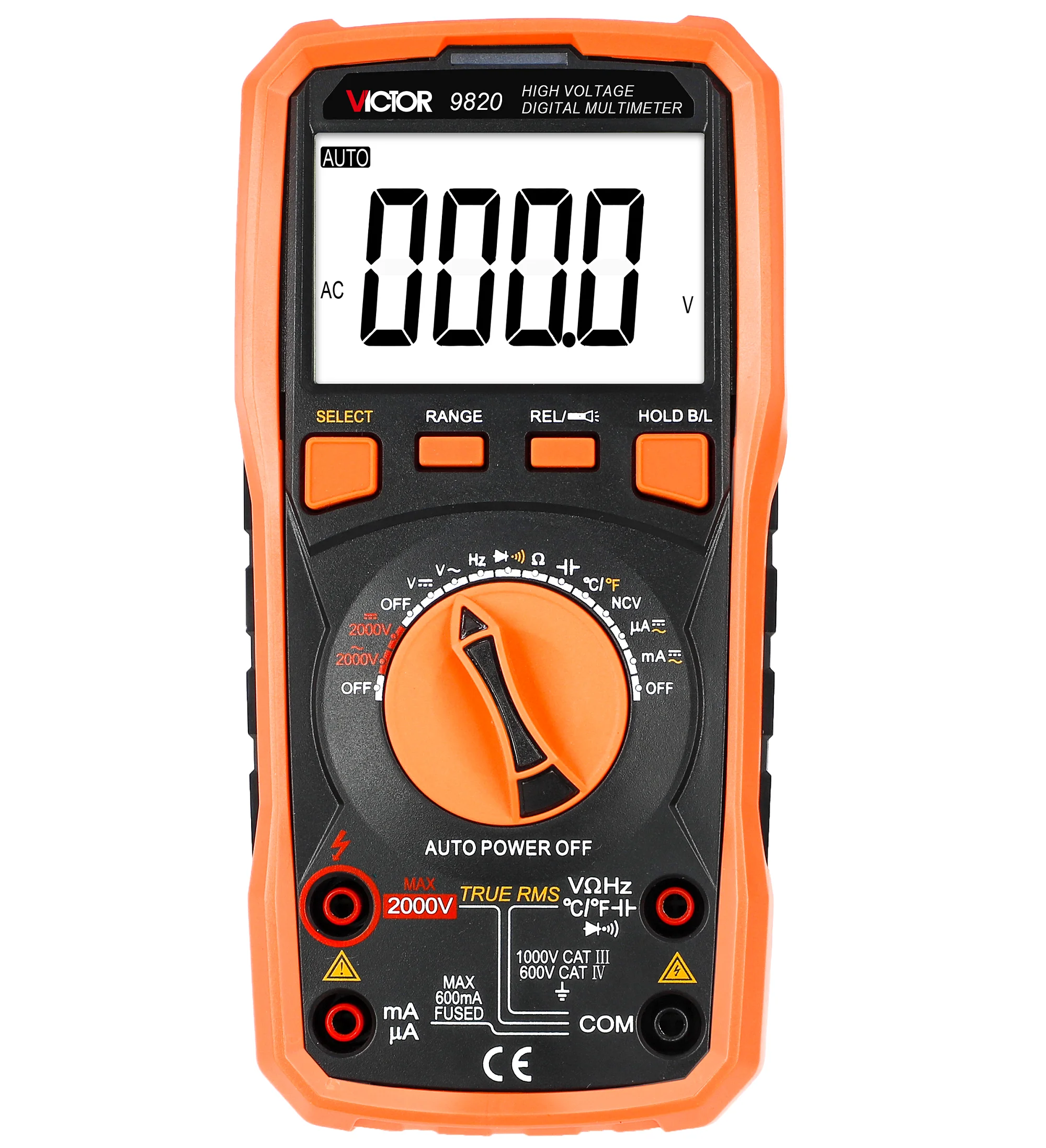 

VICTOR High Voltage 2000V 9820 Digital Multimeter High-performance Meter with 42mm Character Height Display