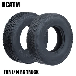 2PCS High Quality Rubber Road Tire  For 1/14 Tamiya RC Truck car SCANIA 770S R620 FH12 ACTROS 3363 1851 MAN TGX VOLVO FH16