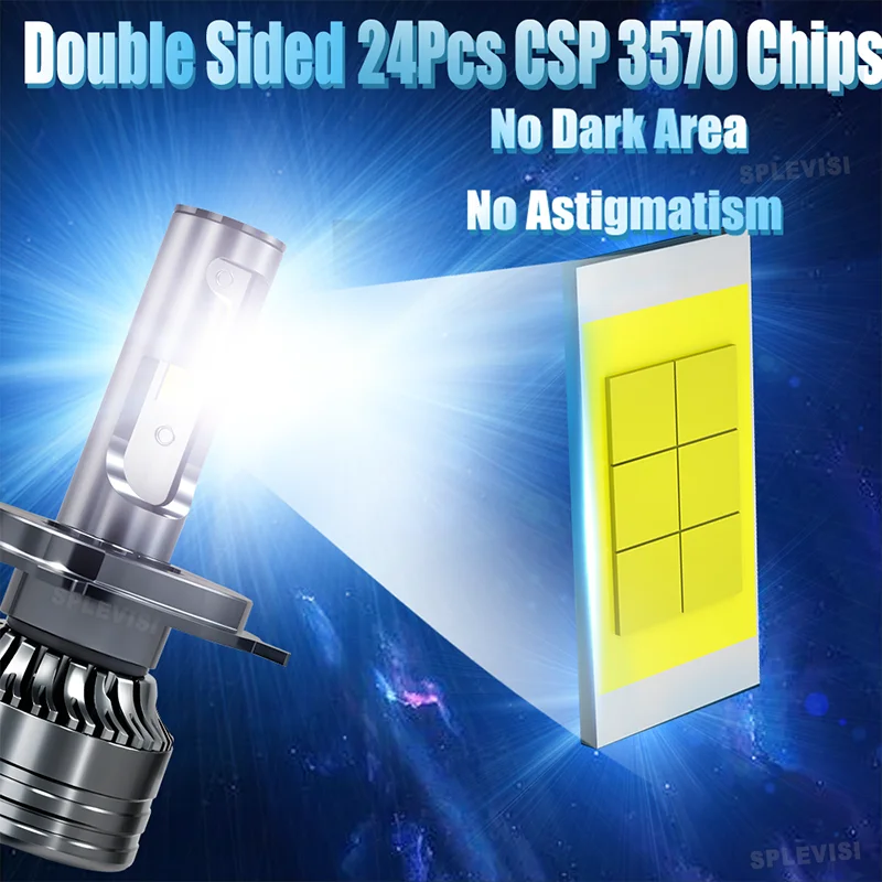 H4 LED Headlight H1 LED Fog Light Kit - 6000K Xenon White Quick start 0.01s For Citroen C2 2003 2004 2005 2006 2007 2008 2009