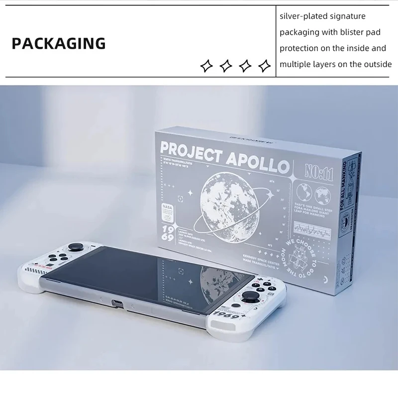 GeekShare Protect Shell For Nintendo Switch OLED Moon Transparent Design Hard Case Cover For Switch OLED Game Accessories