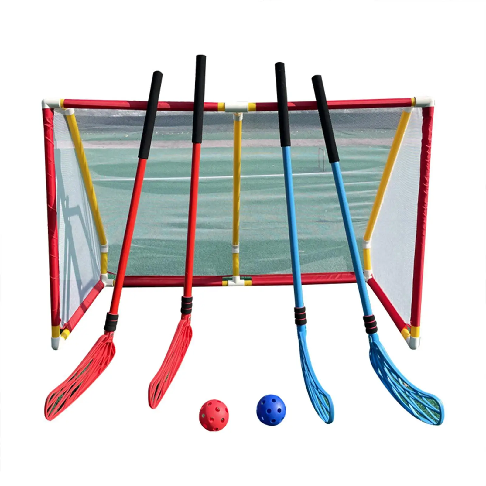Kids Hockey Stick Children's Toy Soft Ball Hollow Design Coordination Training Equipment for Youth Physical Activity Starter Set