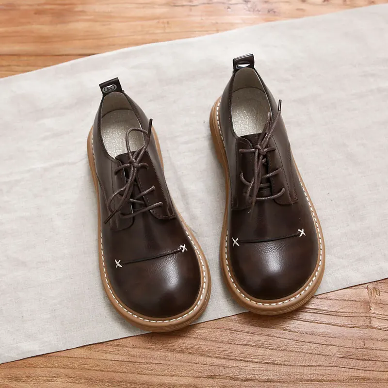 

Spring New Style Comfortable Casual Shoes Original Large Head Shoes Versatile for Students JK Uniform Small Leather Shoes