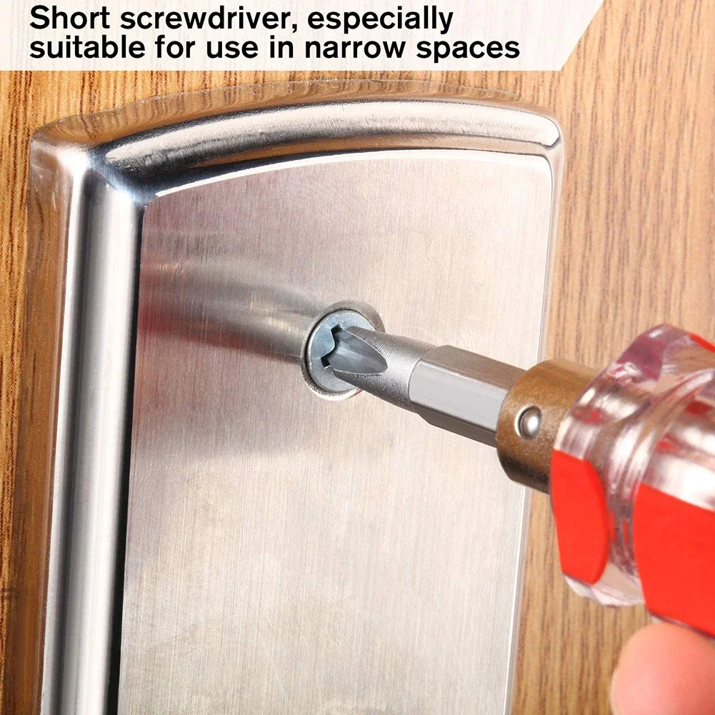 

2-in-1 Anti-slip Flat Head Screwdriver Cross-head Interchangeable Screwdriver 80/37mm For Repairing Sewing Machines Hand Tool
