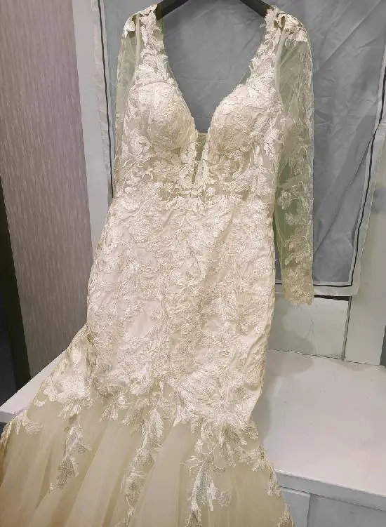 Laço sereia vestido de casamento boho praia weding vestido de manga longa sem costas trem longo vestidos de noiva vestido de noiva