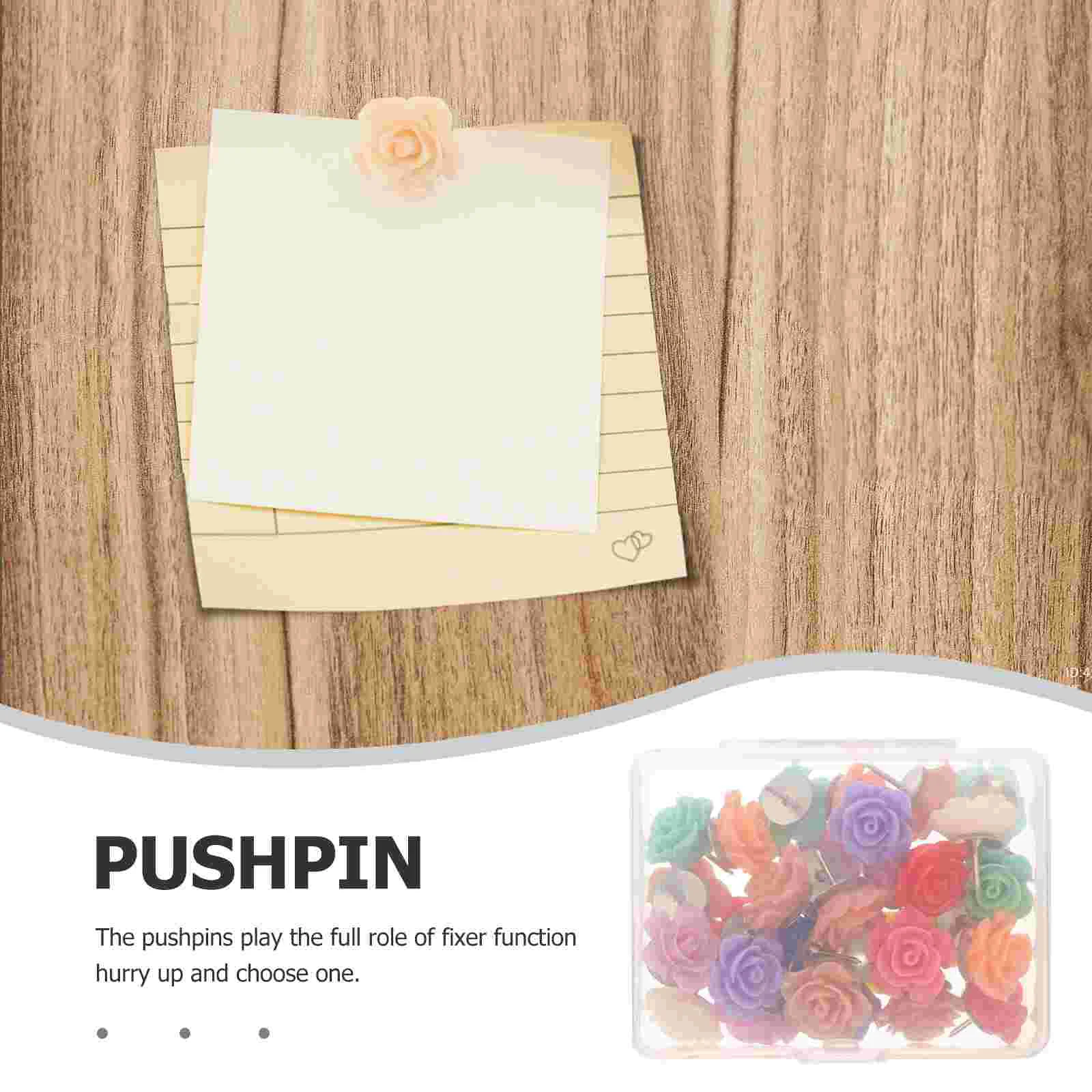 30 Pcs Household Push Pin Message Board Decorate Poster Supply Wooden Thumb Tack Resin