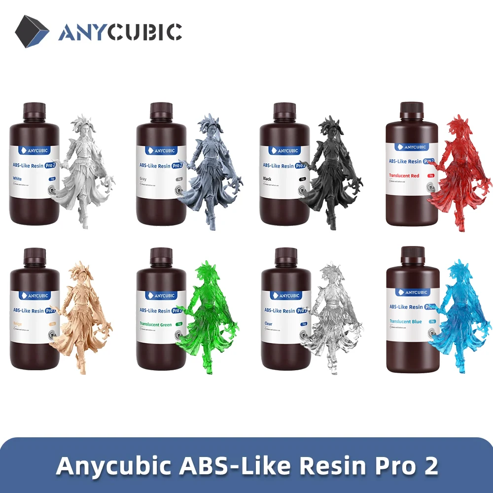 Newest Anycubic ABS-Like+ Resin Pro 2 Rapid UV Curing 405nm Standard Photopolymer Resin ABS 3D Resin High Precision for LCD