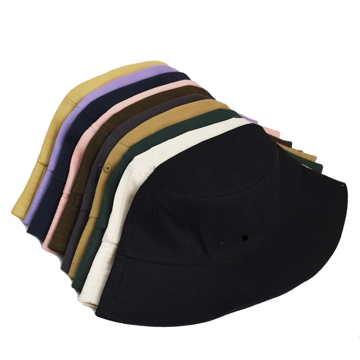 New Big Head Man Large Size Sun Hat Women Blank Fisherman Hat Pure Cotton Panama Cap Plus Size Bucket Hats 56-58cm 60-63cm