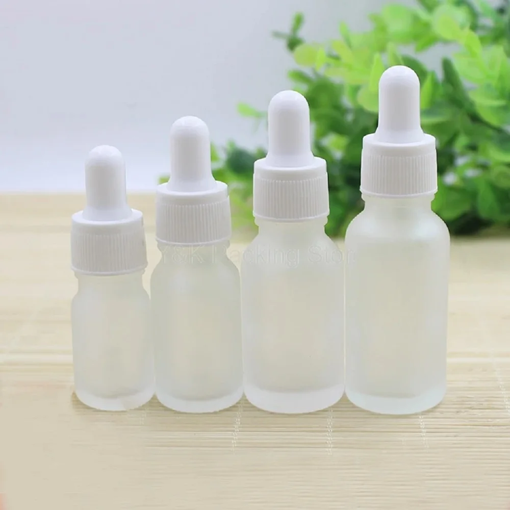 

5ml,10ml,15ml,30ml,50ml,100ml Frosted Clear Glass Dropper bottles,Empty Essential Oil Vials,plastic White collar White rubber