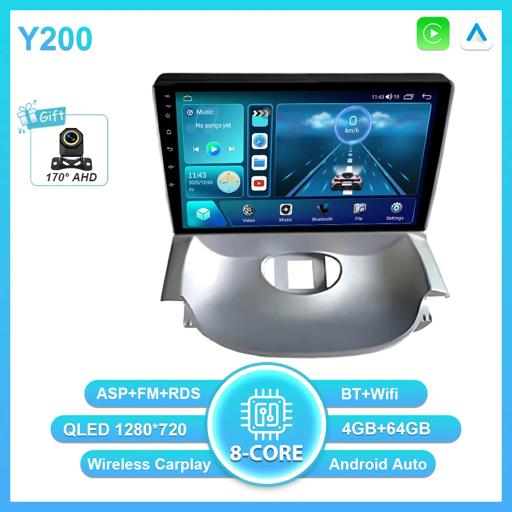 Android 16 Carplay Auto voor Peugeot 206 2004 - 2008 voor Citroen C2 2006 - 2013 Multimedia autoradio speler GEEN 2Din WIFI Stereo