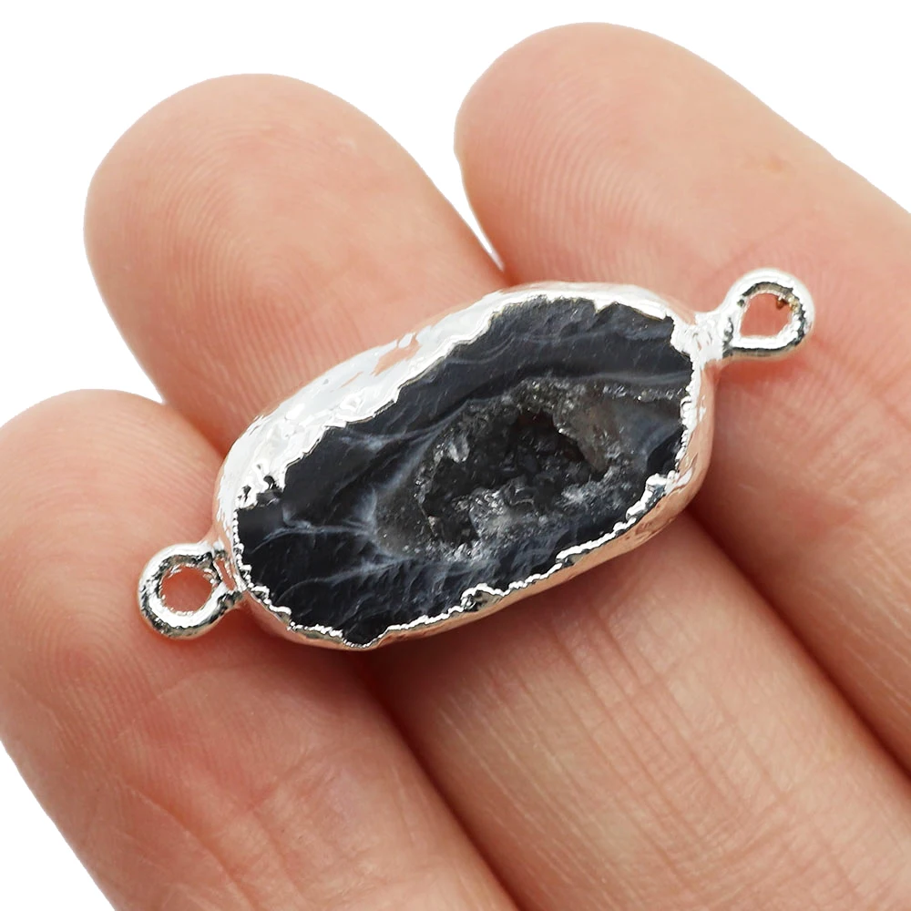 Natural Stone Agate Pendants Irregular Druzy Crystal Quartz Charms for Jewelry Making DIY Earring Necklace Connector Accessories