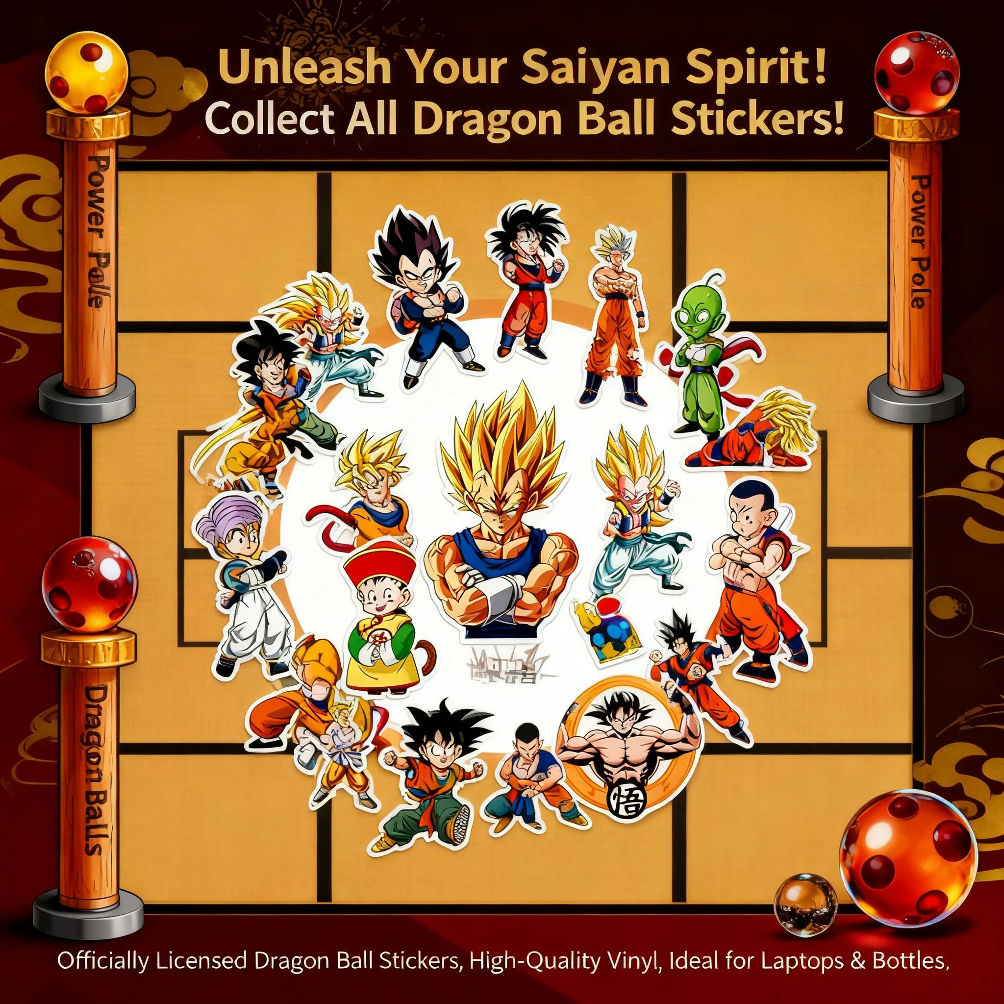 30pcs 50pcs 10pcs Dragon Ball Anime Classic Stickers Son Goku Cartoon Decals Laptop Phone Water Bottle Cool Toy DIY Kid Japan
