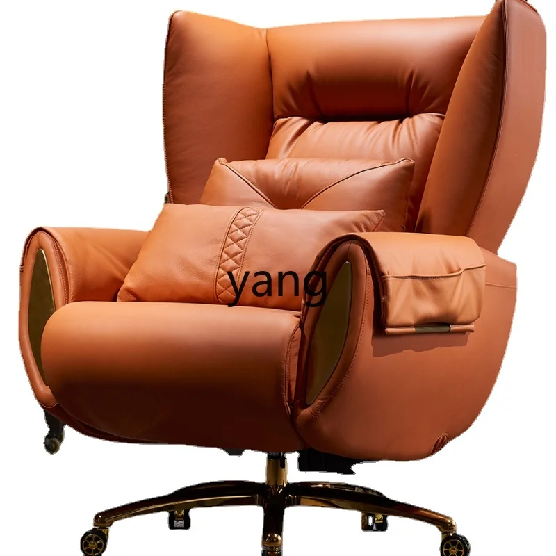 CX Luxury Executive Chair Genuine Leather Reclining Business Office Home Comfortable Long-Sitting Office Chair