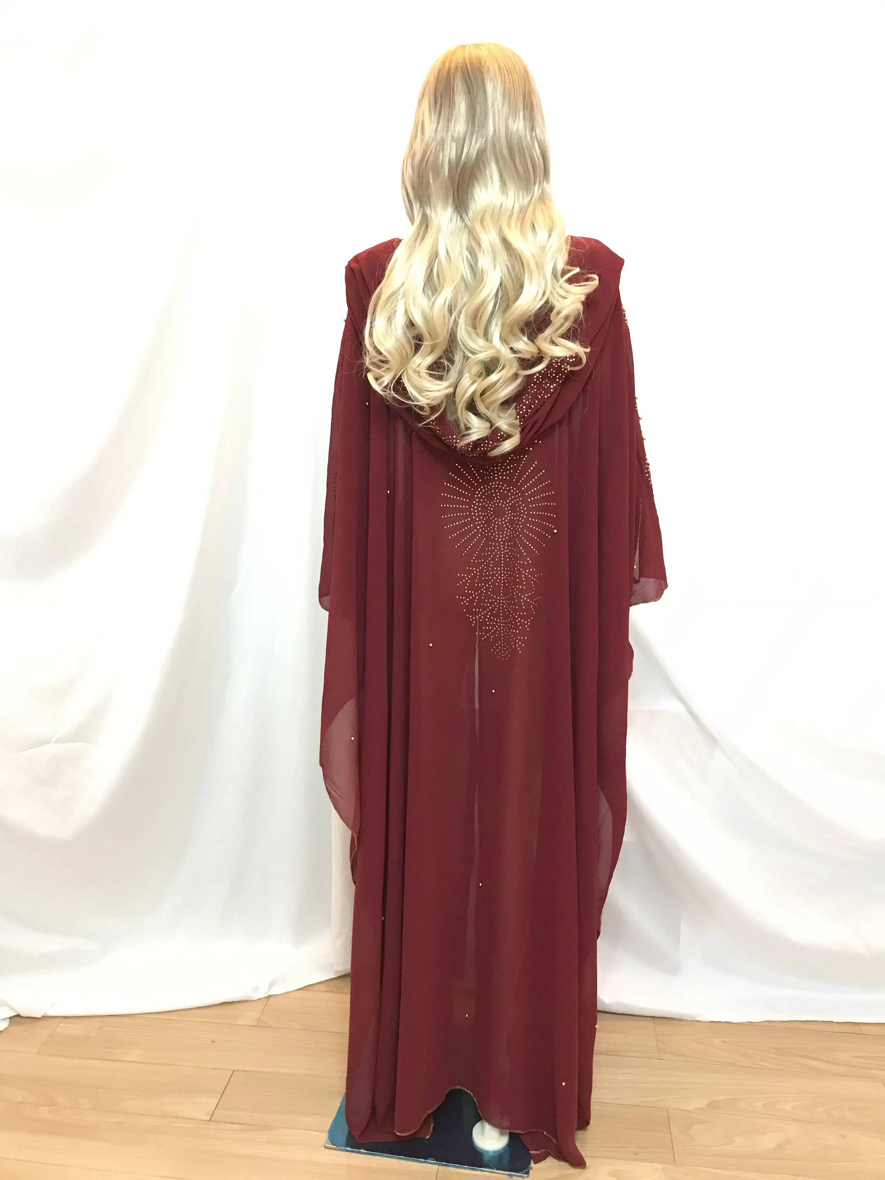 Kisswhite Bridal Stock Cleanrance burgundy  Sequins beads  bridal cape