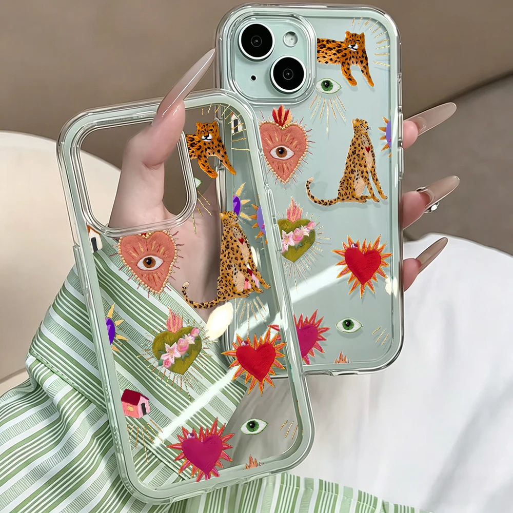 Ästhetische Kunst Leoparden-Transparente Handyhülle für iPhone 17 13 16 15 11 12 14 Pro Max 17 Air XR X Hülle Silikon Weiche Stoßfeste Abdeckung – Detail 5