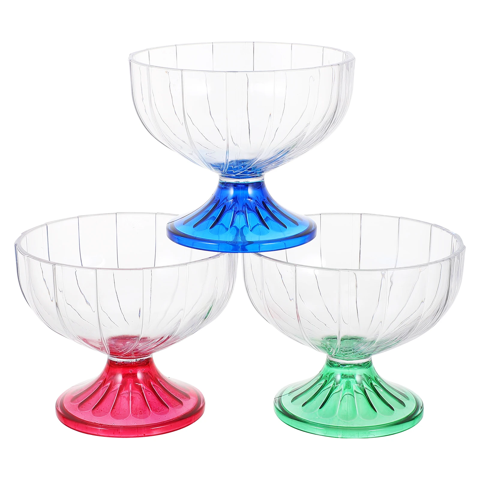 

3 Pcs Ice Cream Cups Plastic Dessert Small Bowls Cocktail Goblets Anti Fall Martini Party Drinking Festival Birthday Weddings