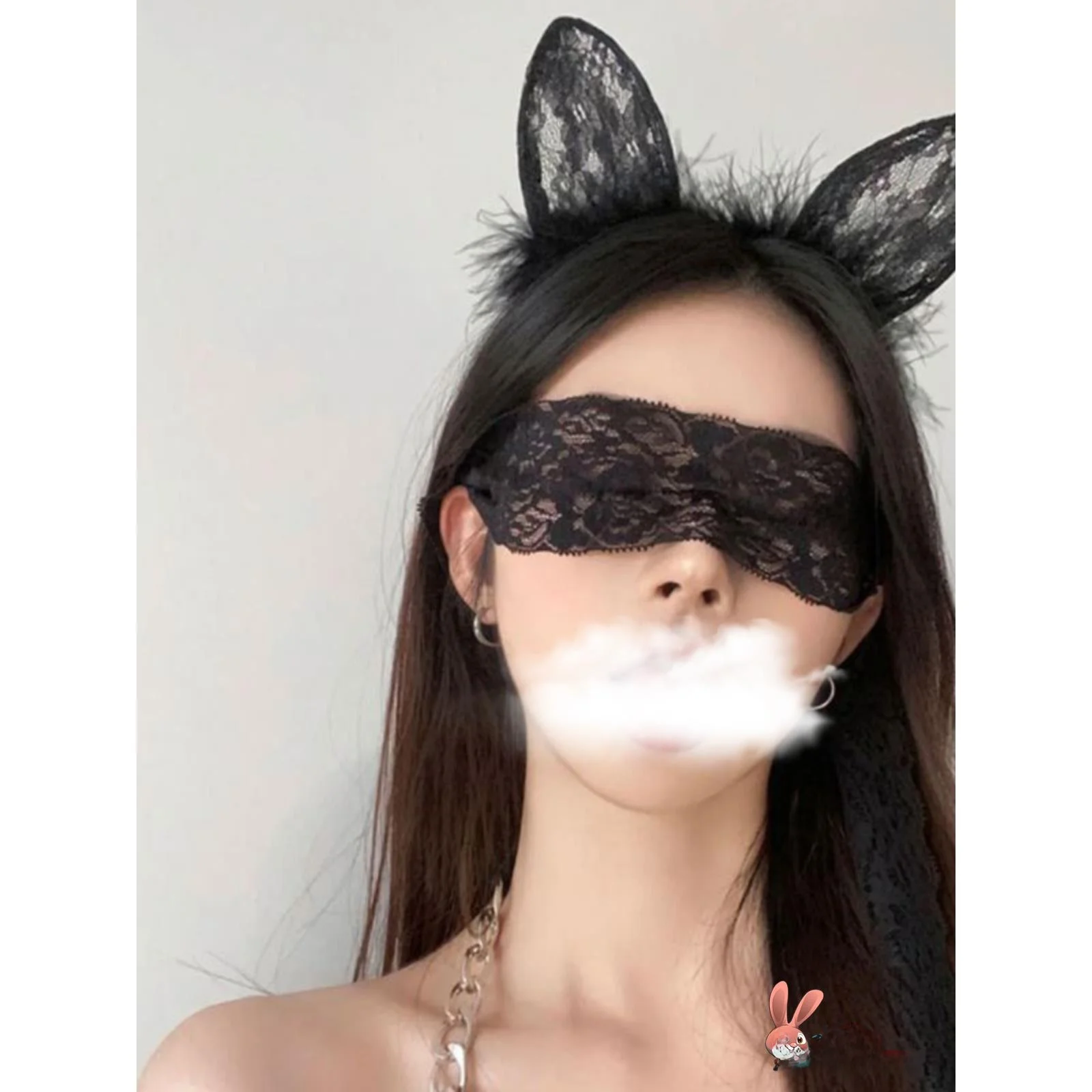 

Romantic Lace Eye Mask Ear Headwear Sensual Series Fun Couple Blindfold Women's Veil Cosplay ular Hairband