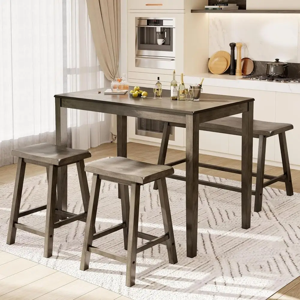 

Обеденный гарнитур для барной стойки с банкеткой и стульями, отделка цвета дымчато-коричневый