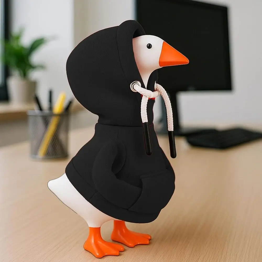 5 Inch Goose Outfits Red Hoodies Soft Solid Color Mini Porch Goose Hoodies Desk Goose Outfits Clothes for Table Decoration