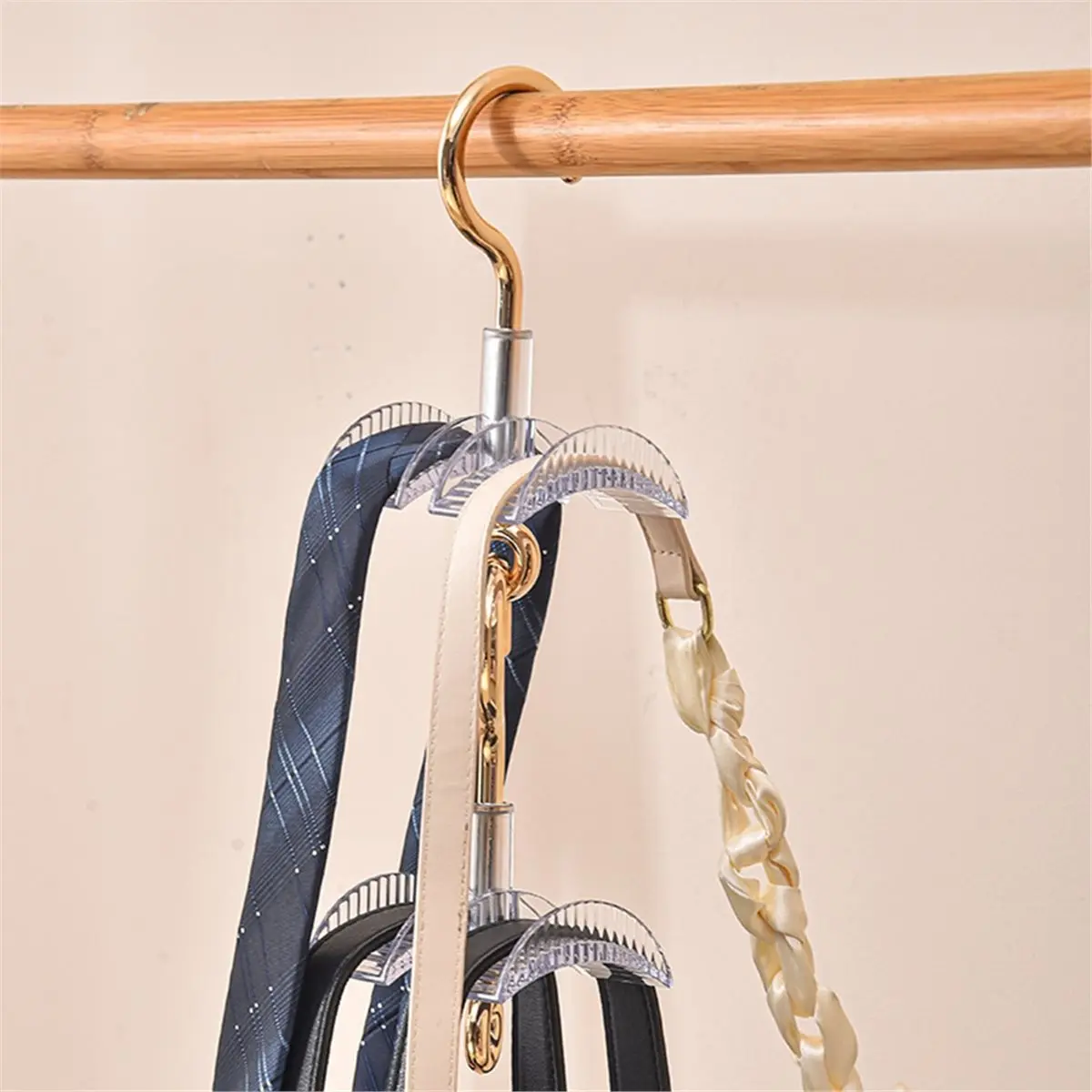 

Вешалка для сумок в шкаф, 6 шт., 360° ° Вращающиеся крючки-держатели для сумок: сохраняют сумку в хорошем состоянии и экономят место