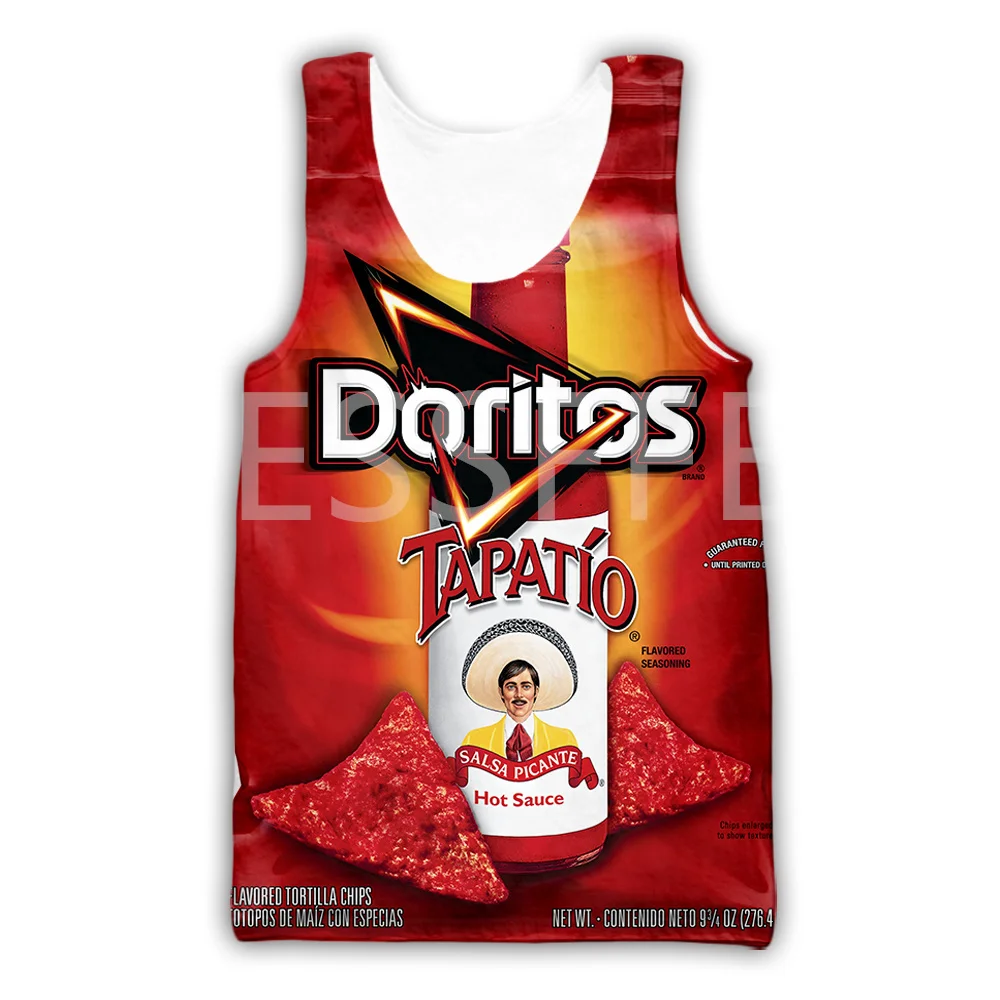 

NewFashion Foods Potato Chips Candy Sauce Chocolate Snacks Colorful Streetwear Men/Women Summer Casual Sleeveless TankTop Vest 1