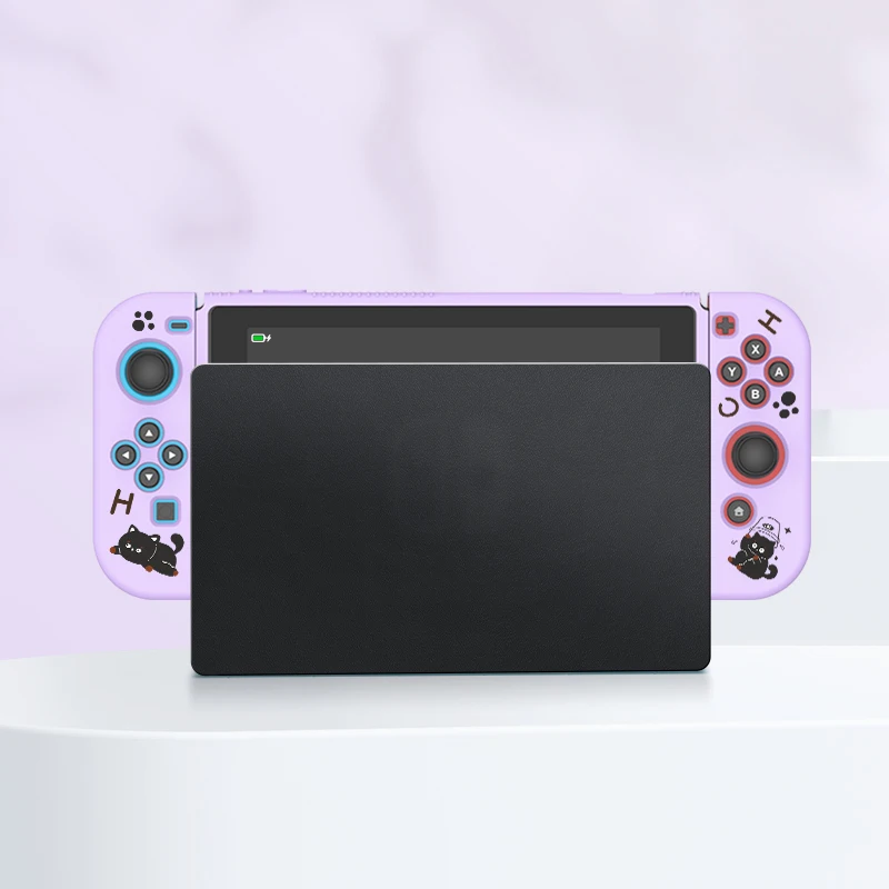 The Little Black Cat Protective Case for Switch Oled, Soft TPU Slim Cover for Nintendo Switch Console,NS Game Accessorie