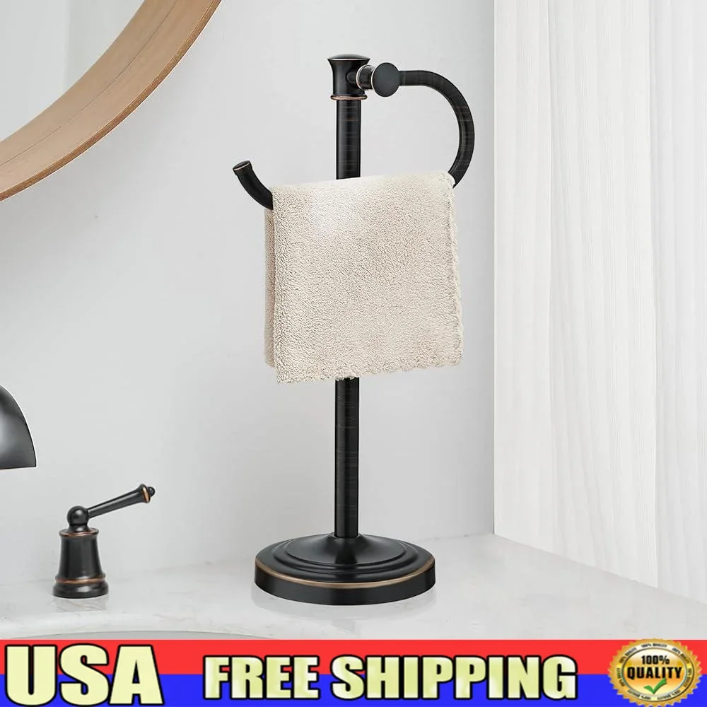 

Freestanding 17 Inch Oil Rubbed Bronze Towel Bar Stainless Steel Hand Towel Holder Durable Bathroom Vanity Stand Heavy Duty
