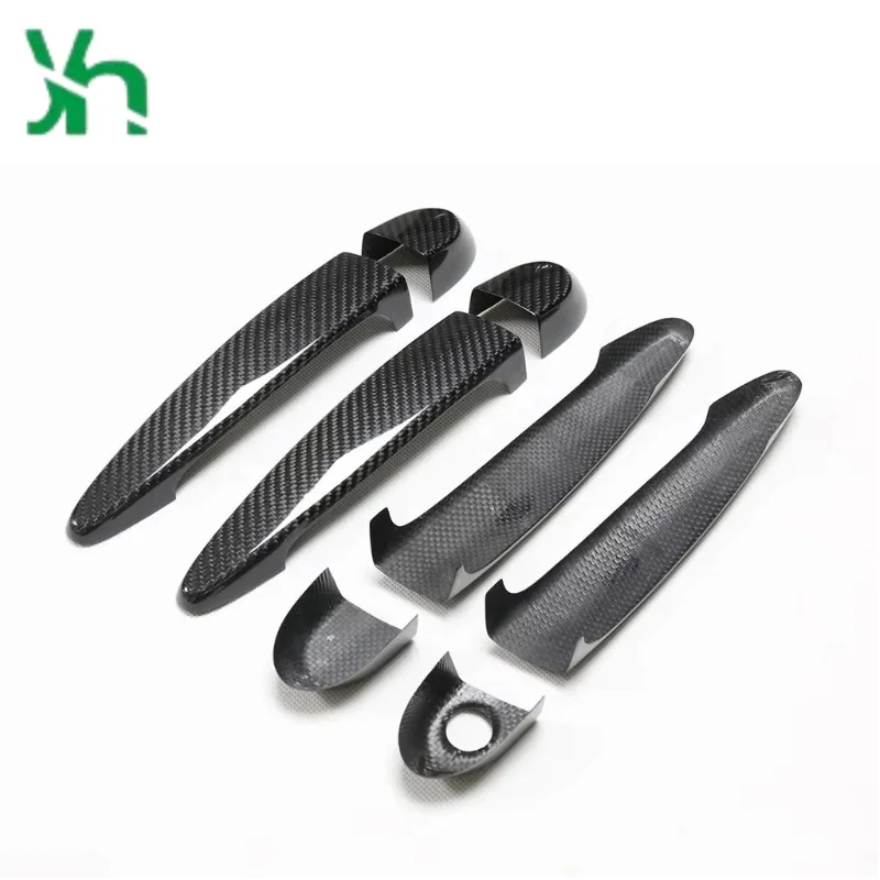 ل BMW E87 F20 F21F23 E90 E92 E93 F30 F33 F34 F32 F33 F36 E84 F25 F26 E70 F80 F82 ألياف الكربون الجافة غطاء مقبض الباب #2